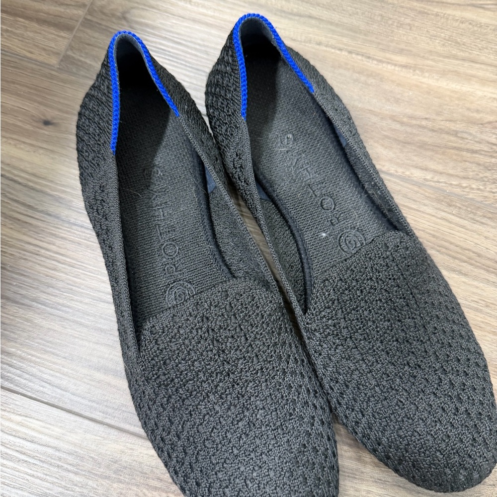 Rothy's Black and Blue Knit Flats